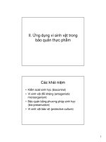 Ứng dụng Vi sinh vật trong bảo quản thực phẩm