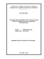 Giải pháp phát triển du lịch Tiền Giang trong hội nhập kinh tế quốc tế (2)