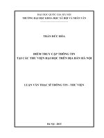 Điểm truy cập thông tin tại các thư viện đại học trên địa bàn Hà Nội