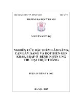 Nghiên cứu đặc điểm lâm sàng, cận lâm sàng và đột biến gen KRAS, BRAF ở bệnh nhân ung thư đại trực tràng (FULL)