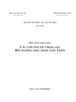 CÁC CHUYÊN đề CHỌN lọc bồi DƯỠNG học SINH GIỎI TOÁN thpt (rất hay)