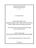 Hoàn thiện chiến lược kinh doanh dịch vụ của Tổng công ty CP Bưu chính Viettel giai đoạn 2015-2020