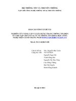 Nghiên Cứu Nâng Cấp Và Xây Dựng Trang Thông Tin Điện Tử Cho Tạp Chí CNTT & TT Về Thông Tin Khoa Học Công Nghệ Trên Cơ Sở Trang Web