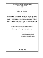 Thiết kế chuyên đề dạy học quang hợp   sinh học 11, theo định hướng phát triển năng lực của học sinh 