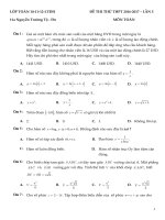 Đề thi thử trường nguyễn trường tộ lần 5 