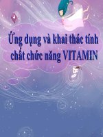 THỰC PHẨM CHỨC NĂNG  KHAI THÁC và sử DỤNG VITAMIN