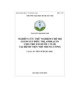 NGHIÊN CỨU THỬ NGHIỆM CHẾ ĐỘ GIÁM SÁT ĐIỀU TRỊ AMIKACIN CHO TRẺ EM DƯỚI 1 TUỔI TẠI BỆNH VIỆN NHI TRUNG ƯƠNG (LA tiến sĩ)