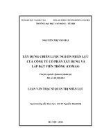 Xây dựng chiến lược nguồn nhân lực của công ty cổ phần xây dựng và lắp đặt viễn thông (COMAS) 