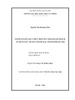 Đánh giá kết quả thực hiện quy hoạch, kế hoạch sử dụng đất huyện Thanh Oai, thành phố Hà Nội