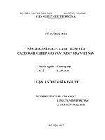 Nâng cao năng lực cạnh tranh của các doanh nghiệp nhỏ và vừa dệt may Việt Nam