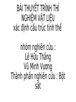 BÀI THUYẾT TRÌNH THÍ NGHIỆM vật LIỆU 