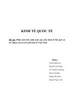 Bối cảnh mới của nền kinh tế thế giới và tác động đến kinh tế Việt Nam