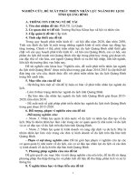 Nghiên Cứu, Đề Xuất Phát Triển Nhân Lực Ngành Du Lịch Tỉnh Quảng Bình