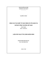 Nâng cao thu nhập từ hoạt động phi tín dụng tại NHTMCP Công Thương Việt Nam