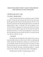 KHẢO SÁT HOẠT ĐỘNG TỔ CHỨC VÀ QUẢN LÝ HOẠT ĐỘNG DU LỊCH TẠI HUYỆN VĂN CHẤN, TỈNH YÊN BÁI