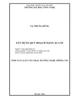XÂY DỰNG QUY HOẠCH MẠNG 4G LTE