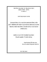 Ảnh hưởng của nguồn dinh dưỡng tới quá trình lên men tạo màng biocellulose trong môi trường có bổ sung tảo xoắn spirulina 