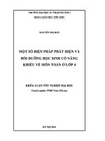 Khoá luận tốt nghiệp Một số biện pháp phát hiện và bồi dưỡng học sinh có năng khiếu về môn toán ở lớp 4