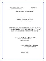 Tuyên truyền, phổ biến pháp luật về trật tự, an toàn giao thông đường bộ của lực lượng cảnh sát giao thông thành phố Hà Nội (LV thạc sĩ)