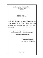 Khoá luận tốt nghiệp Thiết kế tài liệu tự học có hướng dẫn theo môđun nhằm tăng cường năng lực tự học các nguyên tố kim loại kiềm nhóm IA