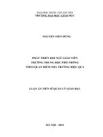 Phát triển đội ngũ giáo viên trường trung học phổ thông theo quan điểm nhà trường hiệu quả 