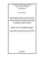 Khoá luận tốt nghiệp Phát triển năng lực giải quyết vấn đề trong dạy học đại lượng và đo đại lượng ở lớp 3.PDF