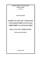 Khoá luận tốt nghiệp Nghiên cứu chế tạo và tính chất cao su blend trên cơ sở cao su thiên nhiên và cao su butadien