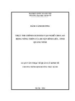 Thực thi chính sách đào tạo nghề cho lao động nông thôn của huyện bình liêu, tỉnh quảng ninh 