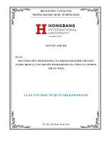 Đo lường mức độ hài lòng của khách hàng đối với chất lượng dịch vụ vận chuyển hành khách của Công ty cổ phần Thuận Thảo