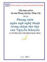 PHONG CÁCH NGÔN NGỮ NGHỆ THUẬT TRONG CHÙM THƠ THU CỦA NGUYỄN KHUYẾN