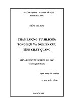 Khoá luận tốt nghiệp Chấm lượng tử silicon Tổng hợp và nghiên cứu tính chất quang