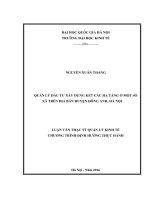 Quản lý đầu tư xây dựng kết cấu hạ tầng ở một số xã trên địa bàn huyện đông anh, hà nội 