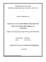 Năng lực y tế cơ sở trong việc đáp ứng nhu cầu khám chữa bệnh người dân