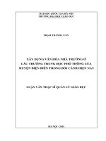 Xây dựng văn hóa nhà trường ở các trường trung học phổ thông của huyện điện biên trong bối cảnh hiện nay 