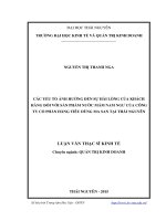 Các yếu tố ảnh hưởng đến sự hài lòng của khách hàng đối với sản phẩm nƣớc mắm nam ngư của công ty cổ phần hàng tiêu dùng ma san tại thái nguyên