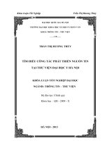 Tìm Hiểu Công Tác Phát Triển Nguồn Tin Tại Thư Viện Đại Học Y Hà Nội