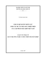 Chuẩn bị nguồn nhân lực cho các dự án nhà máy nhiệt điện của tập đoàn dầu khí việt nam 