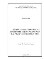 Nghiên cứu loại bỏ phẩm màu Reactive Red 261 bằng phương pháp hấp phụ sử dụng than hoạt tính