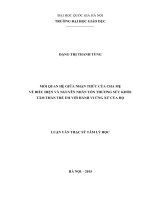 Mối quan hệ giữa nhận thức của cha mẹ về biểu hiện và nguyên nhân tổn thương sức khỏe tâm thần trẻ em với hành vi ứng xử của họ 