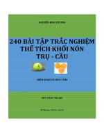240 Bài tập thể tích hình nón trụ cầu