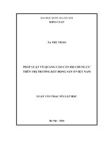 Pháp luật về quảng cáo căn hộ chung cư trên thị trường bất động sản ở việt nam 