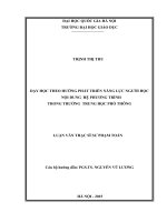 Dạy học theo hướng phát triển năng lực người học nội dung hệ phương trình trong trường trung học phổ thông 
