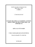 Sử dụng bộ công cụ learning activity trong thiết kế hoạt động học tập sinh học 10 