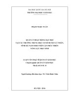 Quản lý hoạt động dạy học tại các trường trung học cơ sở huyện lý nhân, tỉnh hà nam theo tiếp cận phát triển năng lực học sinh 