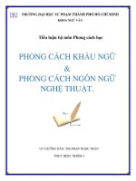 PHONG CÁCH KHẨU NGỮ VÀ PHONG CÁCH NGÔN NGỮ NGHỆ THUẬT