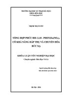 Khoá luận tốt nghiệp tổng hợp phức bis (1.10 - Phen)Eu(NO3)3 có khả năng hấp thụ và chuyển hóa bức xạ