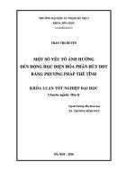 Khoá luận tốt nghiệp Một số yếu tố ảnh hưởng đến động học điện hóa phân hủy DDT bằng phương pháp thế tĩnh