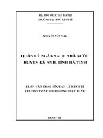 Quản lý ngân sách nhà nước huyện kỳ anh, tỉnh hà tĩnh 