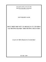 Phát triển đội ngũ cán bộ quản lý cấp khoa tại trường đại học theo hướng chuẩn hóa 