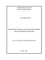 Điều kiện để áp dụng cơ chế tính phí bảo hiểm gửi tiền theo mức độ rủi ro 
